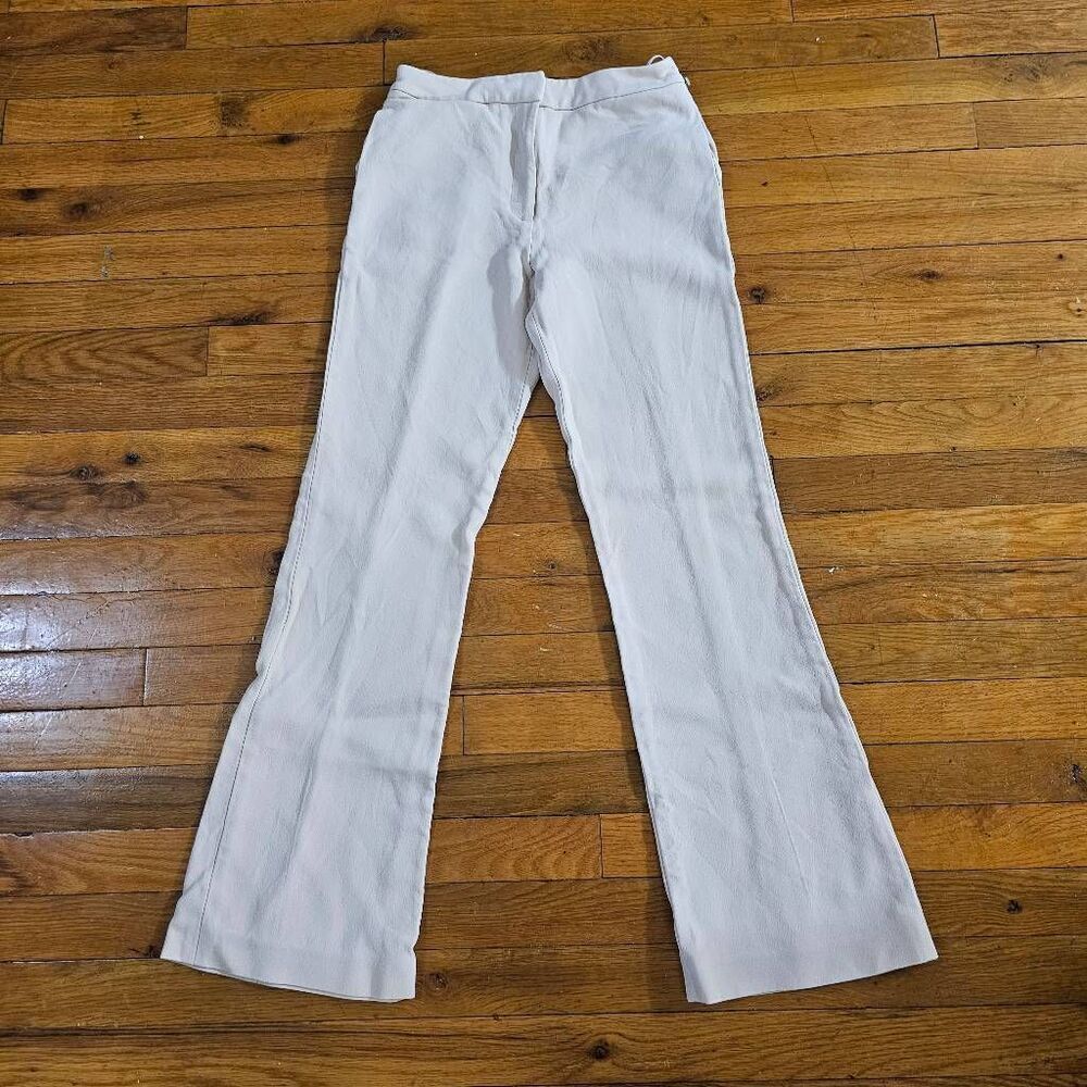 Sally Lapointe Trousers Wide Leg Cream Pants Size 4